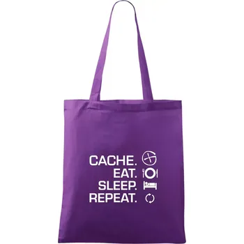 Eat sleep repeat Cache - Taška bavlněná - 42 x 38 cm ( Fialová )