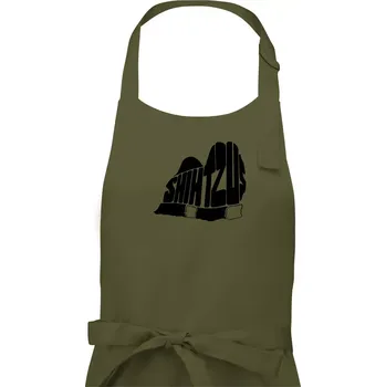 Kuchyňská zástěra Shih-tzu - nápis v těle - Pánská zástěra na vaření - Univerzální velikost ( Khaki )
