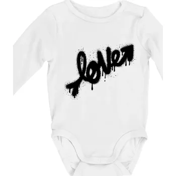 Love sprej - Body kojenecké s dlouhým rukávem - Dlouhý r. do 3 měs ( Bílá )