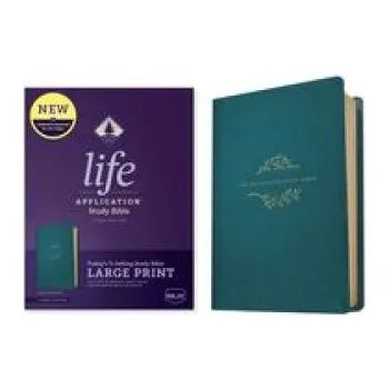 NKJV Life Application Study Bible, Third Edition, Large Print (Red Letter, Leatherlike, Teal Blue) (Kniha)