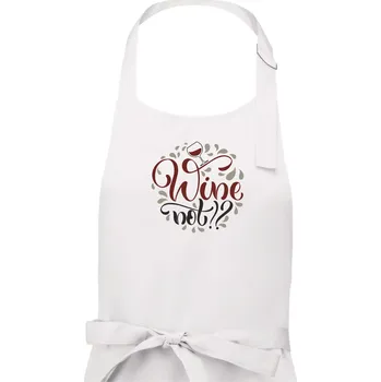 Kuchyňská zástěra Wine not barevné - Dámská zástěra na vaření - Univerzální velikost ( Bílá )