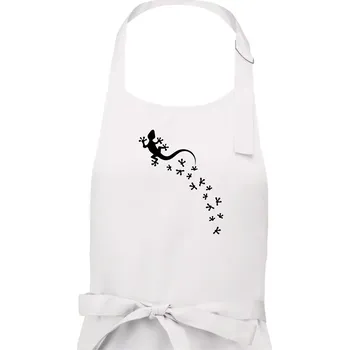 Kuchyňská zástěra Geocaching Gekoni - Pánská zástěra na vaření - Univerzální velikost ( Bílá )