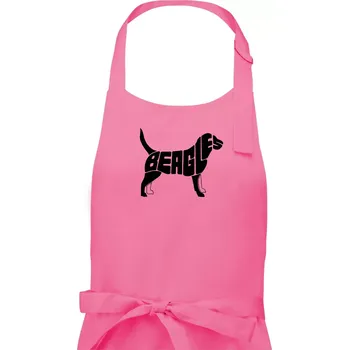 Kuchyňská zástěra Bígl - nápis v těle - Pánská zástěra na vaření - Univerzální velikost ( Růžová )