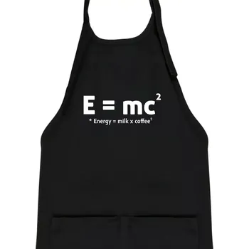 Kuchyňská zástěra e = mc2 - coffee milk - Dětská zástěra na vaření - Univerzální velikost ( Černá )