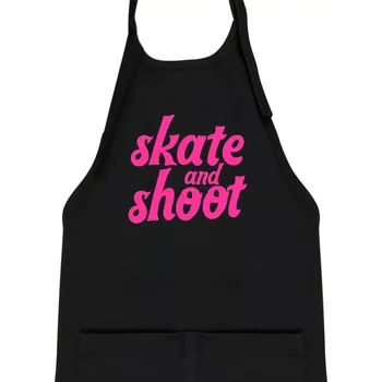 Kuchyňská zástěra Biatlon skate and shoot růžová - Dětská zástěra na vaření - Univerzální velikost ( Černá )