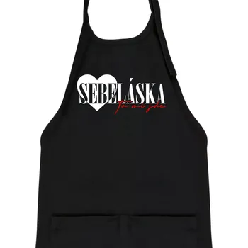 Kuchyňská zástěra Sebeláska ta mi jde - Dětská zástěra na vaření - Univerzální velikost ( Černá )