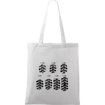 Nákupní taška Pneumatiky - obtisk v závislosti na tlaku - Taška bavlněná - 42 x 38 cm ( Bílá )