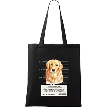 Lump a darebák zlatý retrívr - Taška bavlněná - 42 x 38 cm ( Černá )