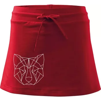 Dámská sukně Akita Inu - Geometrie - Sportovní sukně - two in one - XS ( Červená )