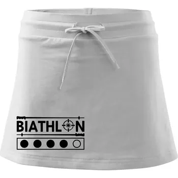 Dámská sukně Biathlon terč a hůlky - Sportovní sukně - two in one - M ( Bílá )