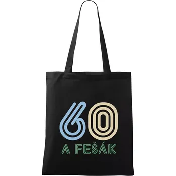 60 a fešák - Taška bavlněná - 42 x 38 cm ( Černá )