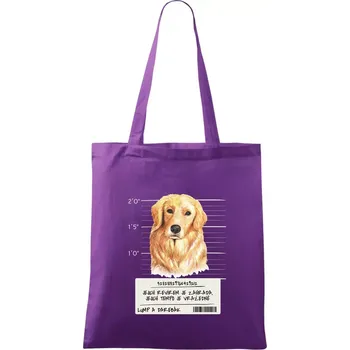 Lump a darebák zlatý retrívr - Taška bavlněná - 42 x 38 cm ( Fialová )