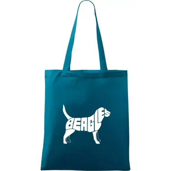 Bígl - nápis v těle - Taška bavlněná - 42 x 38 cm ( Petrolejová )