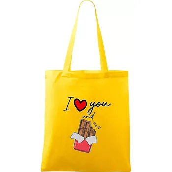 I love you and chocolate - Taška bavlněná - 42 x 38 cm ( Žlutá )