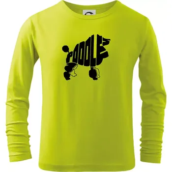 Chlapecké tričko Pudl - nápis v těle - Triko dětské Long Sleeve - 122 cm/6 let ( Limetková )