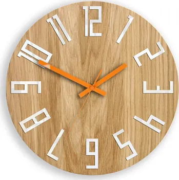 Hodiny Nástěnné hodiny Slim Mit hnědo-oranžové