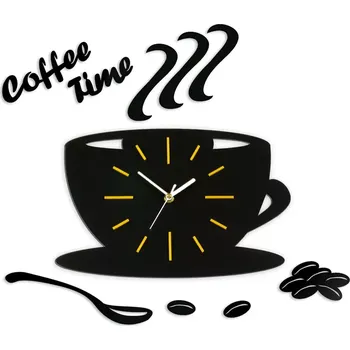 Hodiny Nástěnné hodiny Satin cup černo-žluté