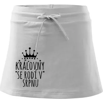Dámská sukně Královny se rodí v srpnu - Sportovní sukně - two in one - L ( Bílá )