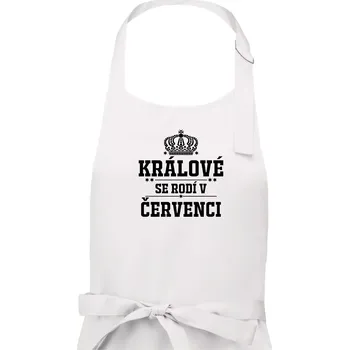 Kuchyňská zástěra Králové se rodí v červenci - Pánská zástěra na vaření - Univerzální velikost ( Bílá )