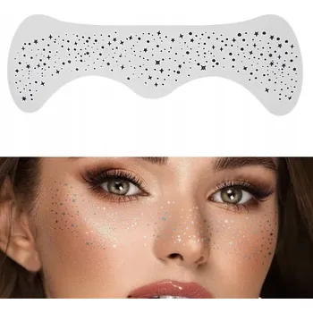 Odstranitelné tetování Samolepící pihy s třpytkami - voděodolné tetování, stříbrné, lesklé hvězdičky, na festival