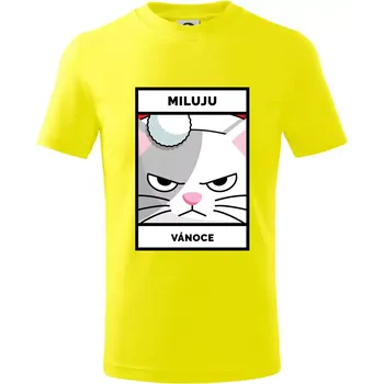 Chlapecké tričko Miluju Vánoce - Tričko dětské bavlněné - 98 cm / 2 roky ( Citrónová )