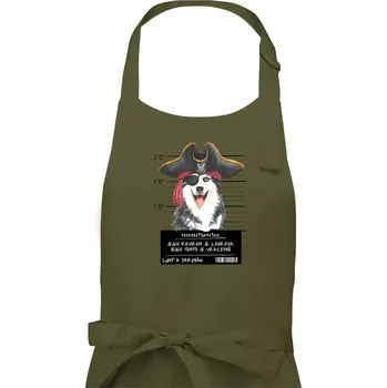 Kuchyňská zástěra Lump a darebák husky - Pánská zástěra na vaření - Univerzální velikost ( Khaki )