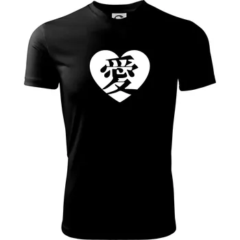 Pánské tričko Láska japonština čínština - Pánské triko Fantasy sportovní (dresovina) - 2XL ( Černá )
