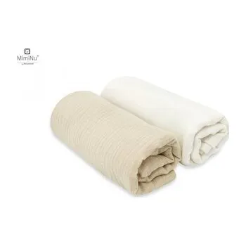 Dětský pokoj KIECZMERSKI Pieluszki 80x80 +/- 3 cm MUŚLIN BAWEŁNIANY bawełna 100% śmietanka/ciepły beż 2-pak