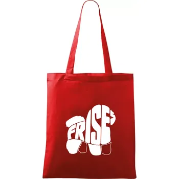 Bišonek - fries nápis v těle - Taška bavlněná - 42 x 38 cm ( Červená )