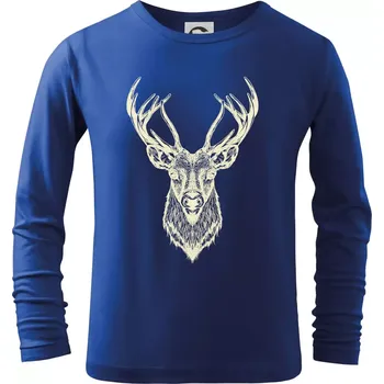 Chlapecké tričko Jelen kresba - Triko dětské Long Sleeve - 122 cm/6 let ( Královská modrá )