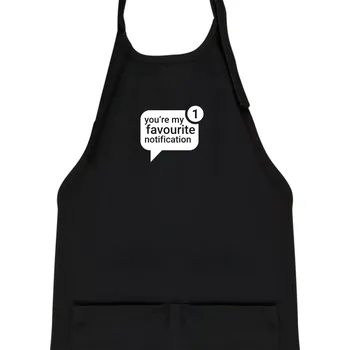 Kuchyňská zástěra You're my favourite notification - Dětská zástěra na vaření - Univerzální velikost ( Černá )