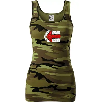 Párová turistická značka červená - Dámské Maskáčové tílko - XS ( Zelený maskáč )