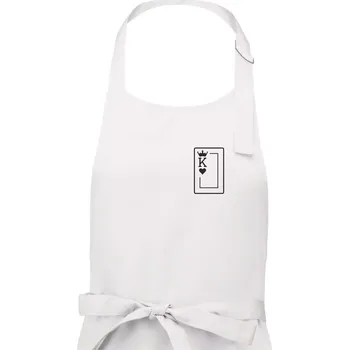 Kuchyňská zástěra King of hearts - Pánská zástěra na vaření - Univerzální velikost ( Bílá )