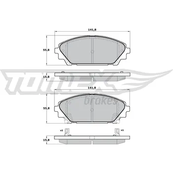 Brzdová destička Sada brzdových destiček, kotoučová brzda TOMEX TX 17-23