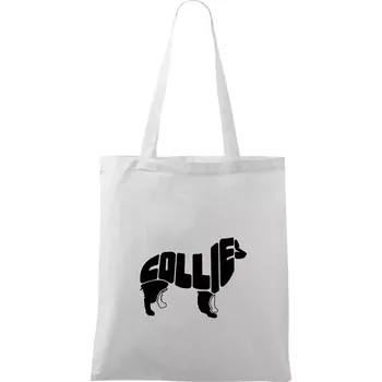 Border kolie písmo v těle - Taška bavlněná - 42 x 38 cm ( Bílá )