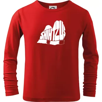 Chlapecké tričko Shih-tzu - nápis v těle - Triko dětské Long Sleeve - 122 cm/6 let ( Červená )