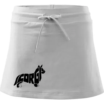 Dámská sukně Corgi - nápis v těle - Sportovní sukně - two in one - M ( Bílá )
