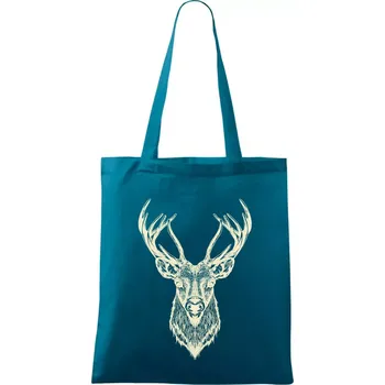 Jelen kresba - Taška bavlněná - 42 x 38 cm ( Petrolejová )