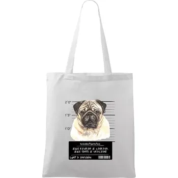 Lump a darebák mopsík - Taška bavlněná - 42 x 38 cm ( Bílá )