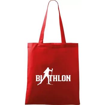 Biathlon nápis - Taška bavlněná - 42 x 38 cm ( Červená )