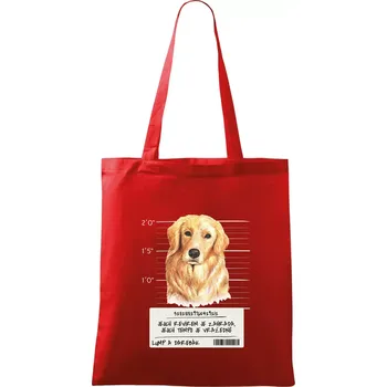 Nákupní taška Lump a darebák zlatý retrívr - Taška bavlněná - 42 x 38 cm ( Červená )