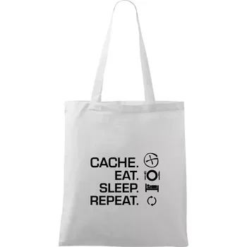 Eat sleep repeat Cache - Taška bavlněná - 42 x 38 cm ( Bílá )