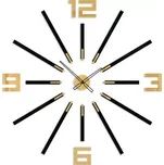 3D nalepovací hodiny Big Sheen černo-zlaté