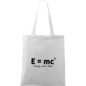 Nákupní taška e = mc2 - coffee milk - Taška bavlněná - 42 x 38 cm ( Bílá )