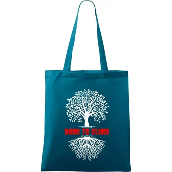 Born to climb - Taška bavlněná - 42 x 38 cm ( Petrolejová )