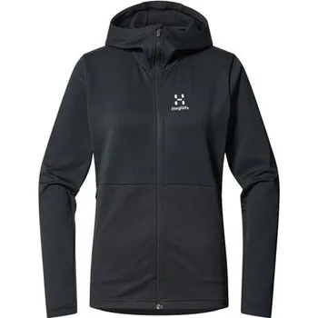 Dámská mikina Haglöfs Lark Mid Hood Women, True Black - dámská mikina XL + Doprava zdarma