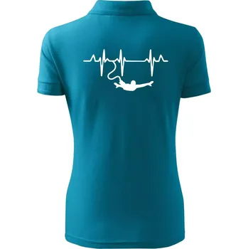 EKG bungee jumping - Polokošile dámská Pique Polo - 2XL ( Tmavý tyrkys )