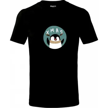 Xmas sob v kolečku - Tričko dětské bavlněné - 98 cm / 2 roky ( Černá )