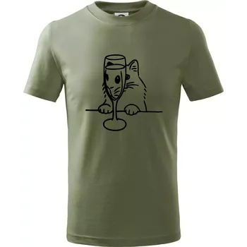 Chlapecké tričko Kočka a sklínka - Tričko dětské bavlněné - 98 cm / 2 roky ( Khaki )