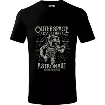 Chlapecké tričko Astronaut outerspace - Tričko dětské bavlněné - 98 cm / 2 roky ( Černá )